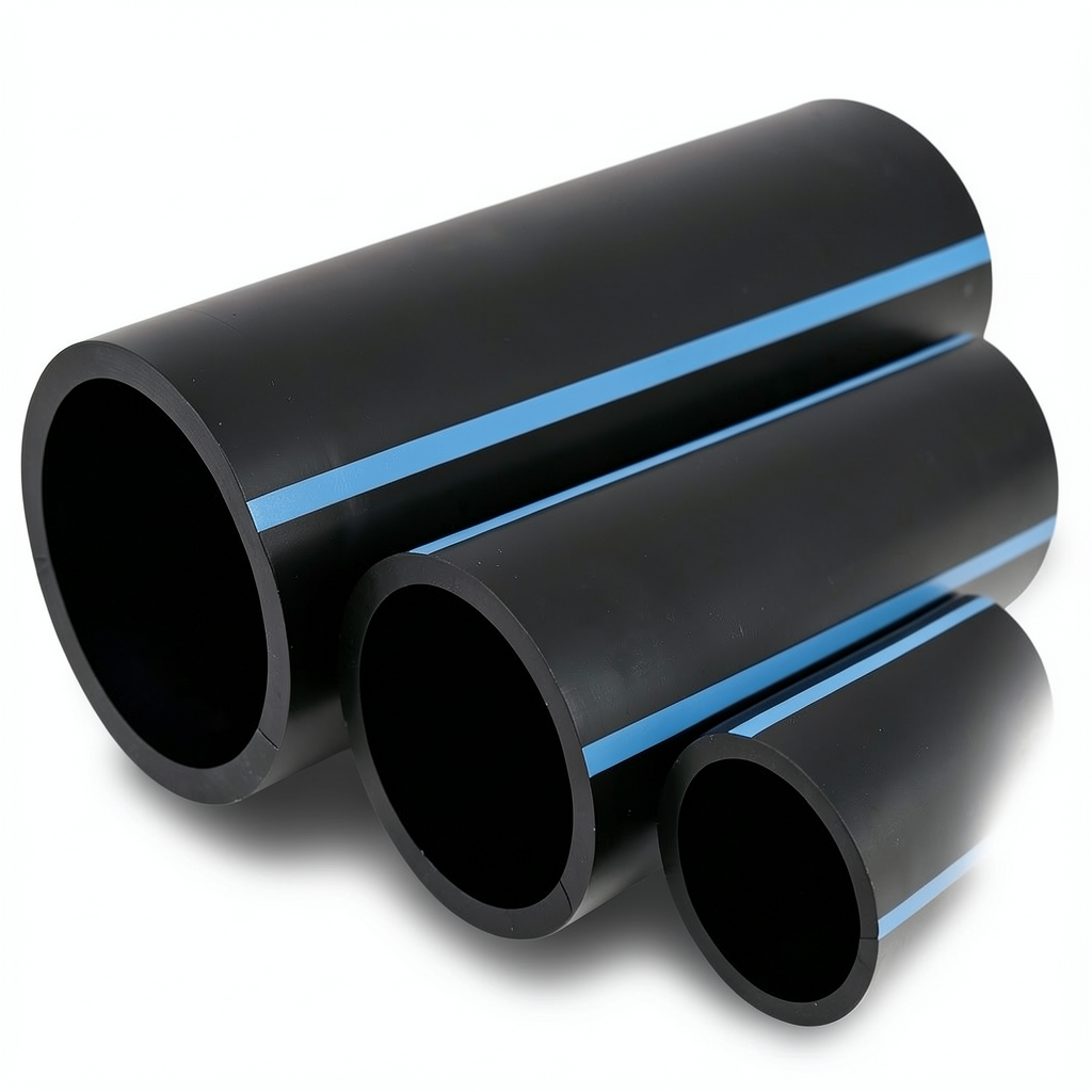 أنابيب HDPE الوطني ضغط 8 بار قطر خارجي 225 مم سمك 6.9 مم لون أسود