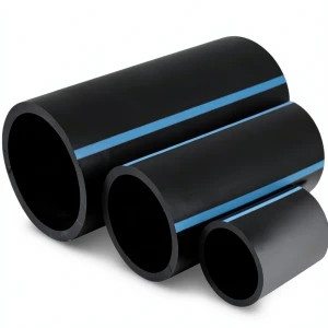 أنابيب HDPE الوطني لشبكات المياه ضغط 8 بار قطر خارجي 250 مم سمك 7.7 مم لون اسود