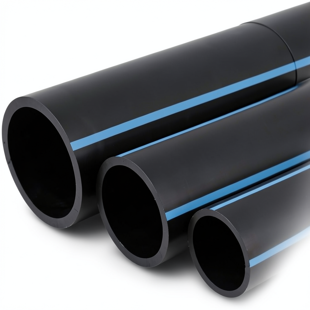 أنابيب HDPE الوطني ضغط 8 بار قطر خارجي 280 مم سمك 8.6 مم لون أسود