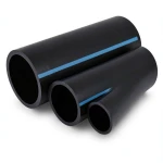 أنابيب HDPE الوطني لشبكات المياه ضغط 8 بار قطر خارجي 200 مم سمك 6.2 مم لون أسود