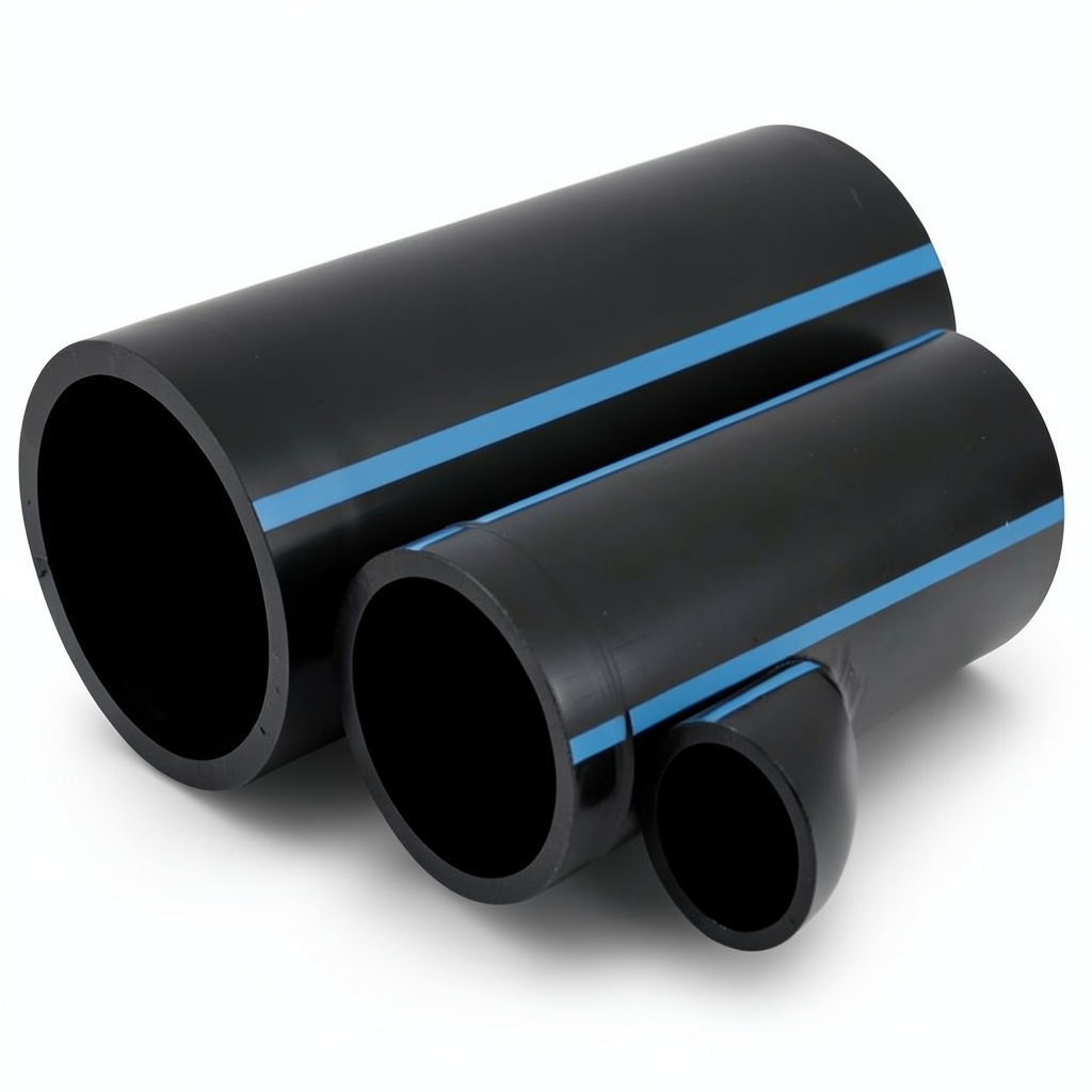 NPF HDPE Pipes Pressure 8 Bar Outside Diameter 400 mm Thickness 12.3 mm Black