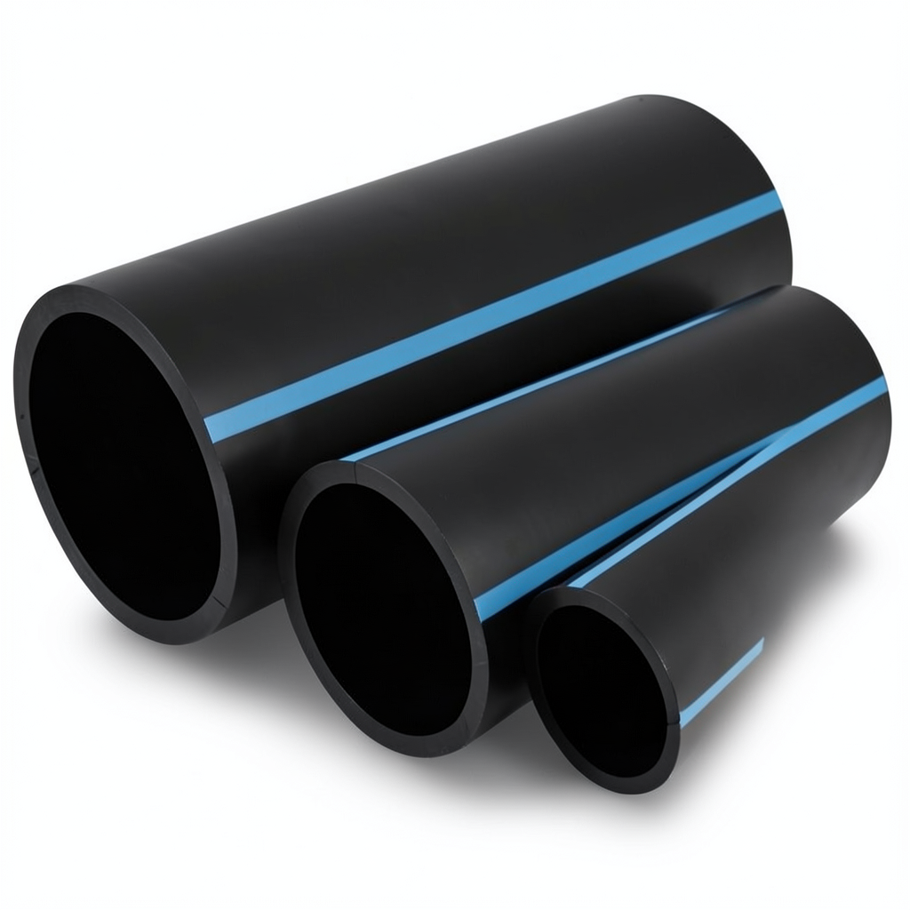 أنابيب HDPE الوطني لشبكات المياه ضغط 10 بار قطر خارجي 110 مم سمك 4.2 مم لون أسود