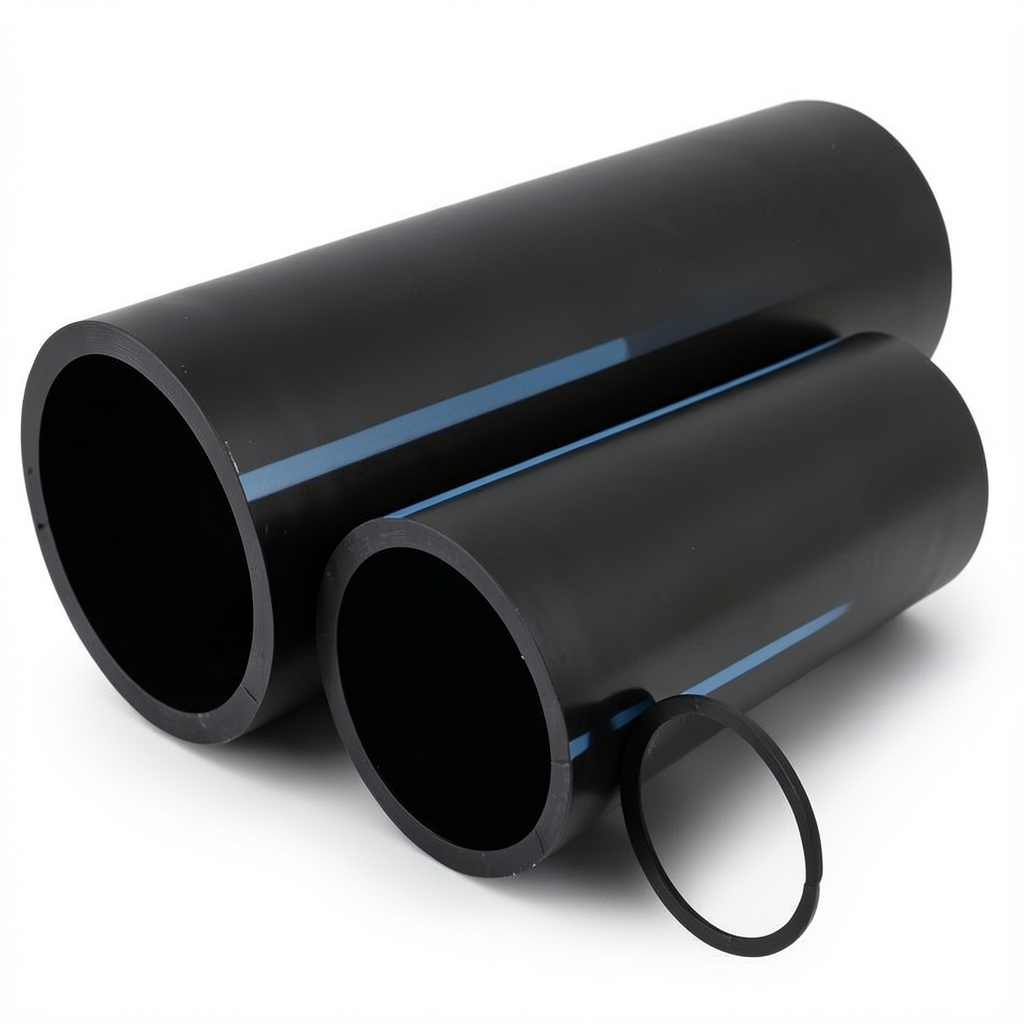 أنابيب HDPE الوطني لشبكات المياه ضغط 10 بار قطر خارجي 125 مم سمك 4.8 مم لون اسود