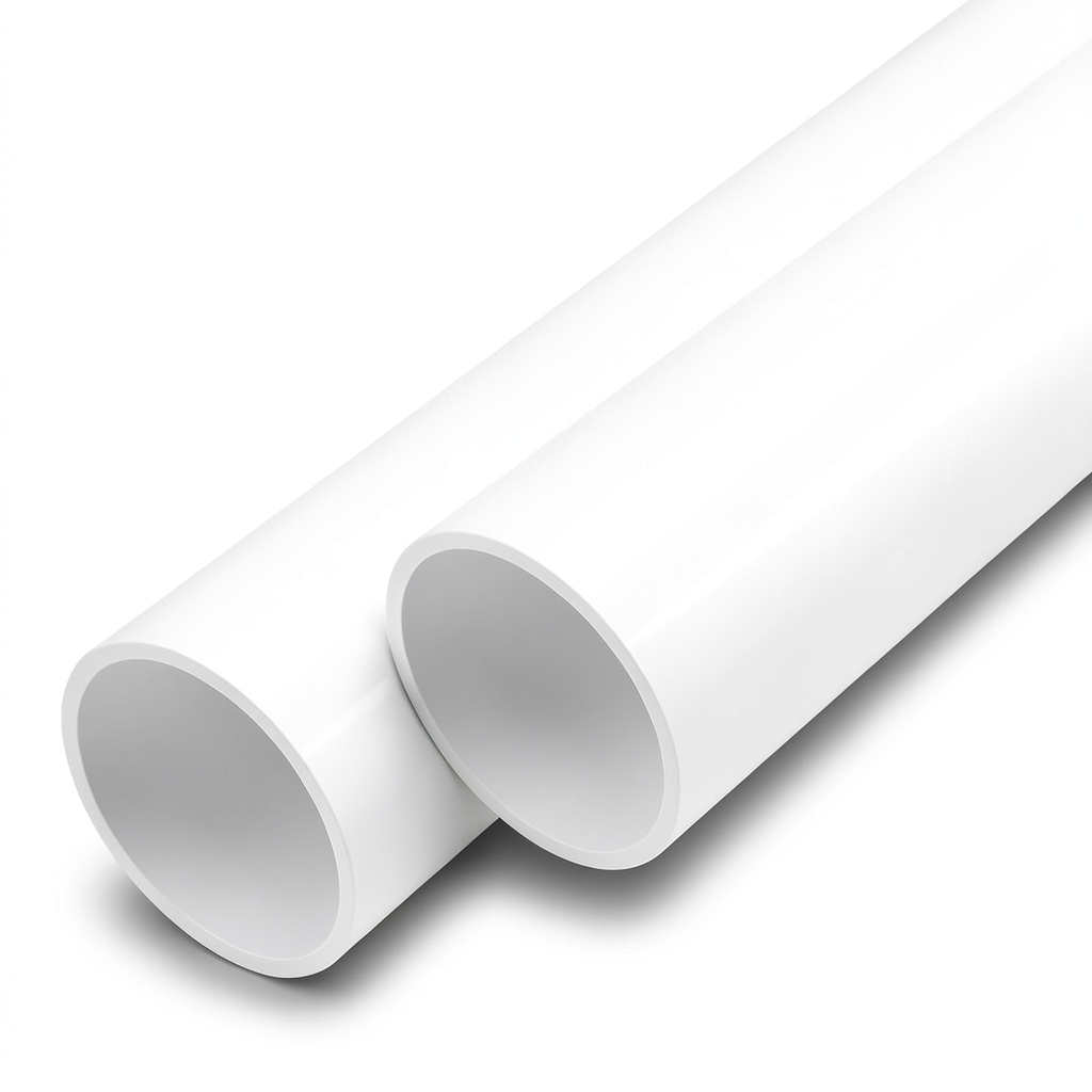 مواسير UPVC ضغط اسمي 17.2 بار مقاس 8 إنش سمك 12.9 مم لون أبيض