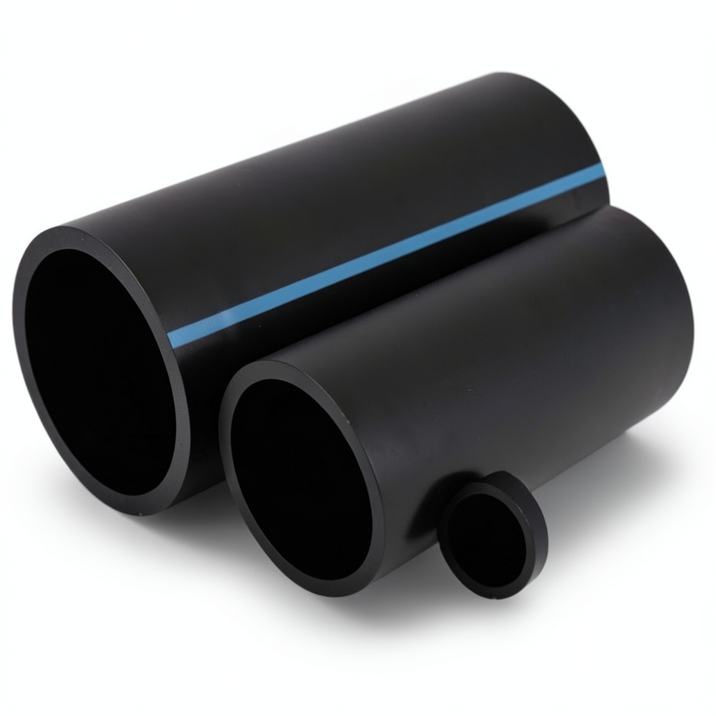 أنابيب HDPE الوطني لشبكات المياه ضغط 10 بار قطر خارجي 160 مم سمك 6.2 مم لون أسود