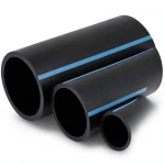 أنابيب HDPE الوطني لشبكات المياه ضغط 10 بار قطر خارجي 125 مم سمك 4.8 مم لون اسود