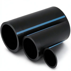 أنابيب HDPE الوطني لشبكات المياه ضغط 8 بار قطر خارجي 160 مم سمك 4.9 مم لون أسود