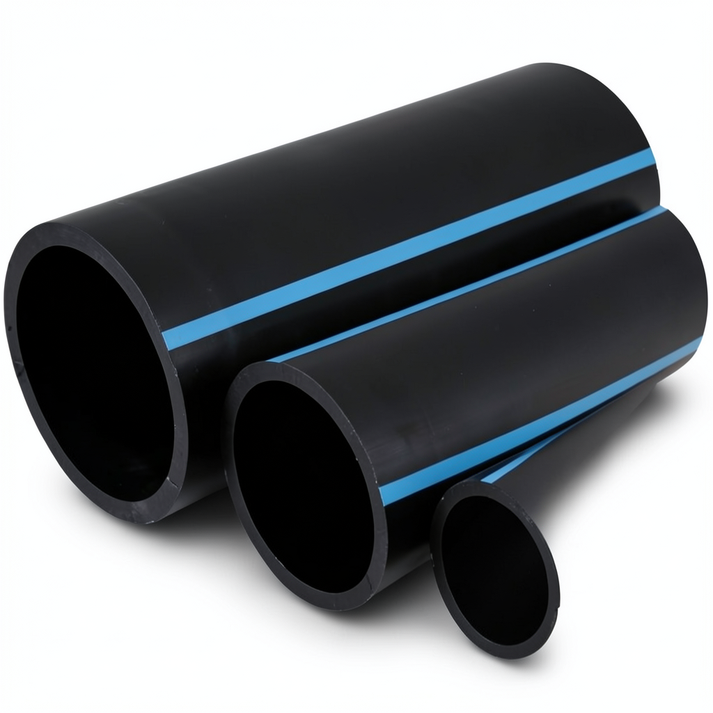 أنابيب HDPE الوطني ضغط 10 بار قطر خارجي 200 مم سمك 7.7 مم لون أسود