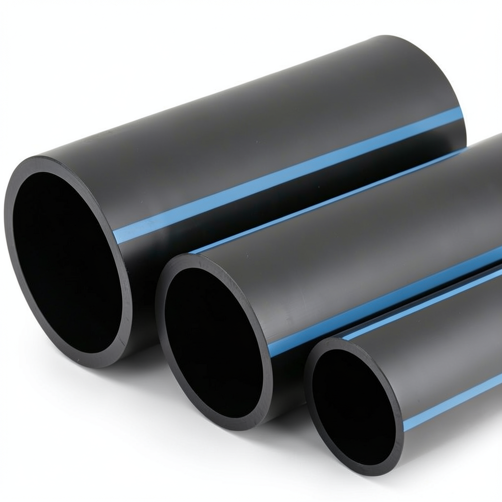 أنابيب HDPE الوطني لشبكات المياه ضغط 8 بار قطر خارجي 180 مم سمك 5.5 مم لون أسود