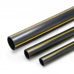 أنابيب HDPE ضغط  4.8 بار [PE 80] قطر خارجي 280 مم سمك 15.9 مم لون اسود مع خط اصفر | مصنع المنى