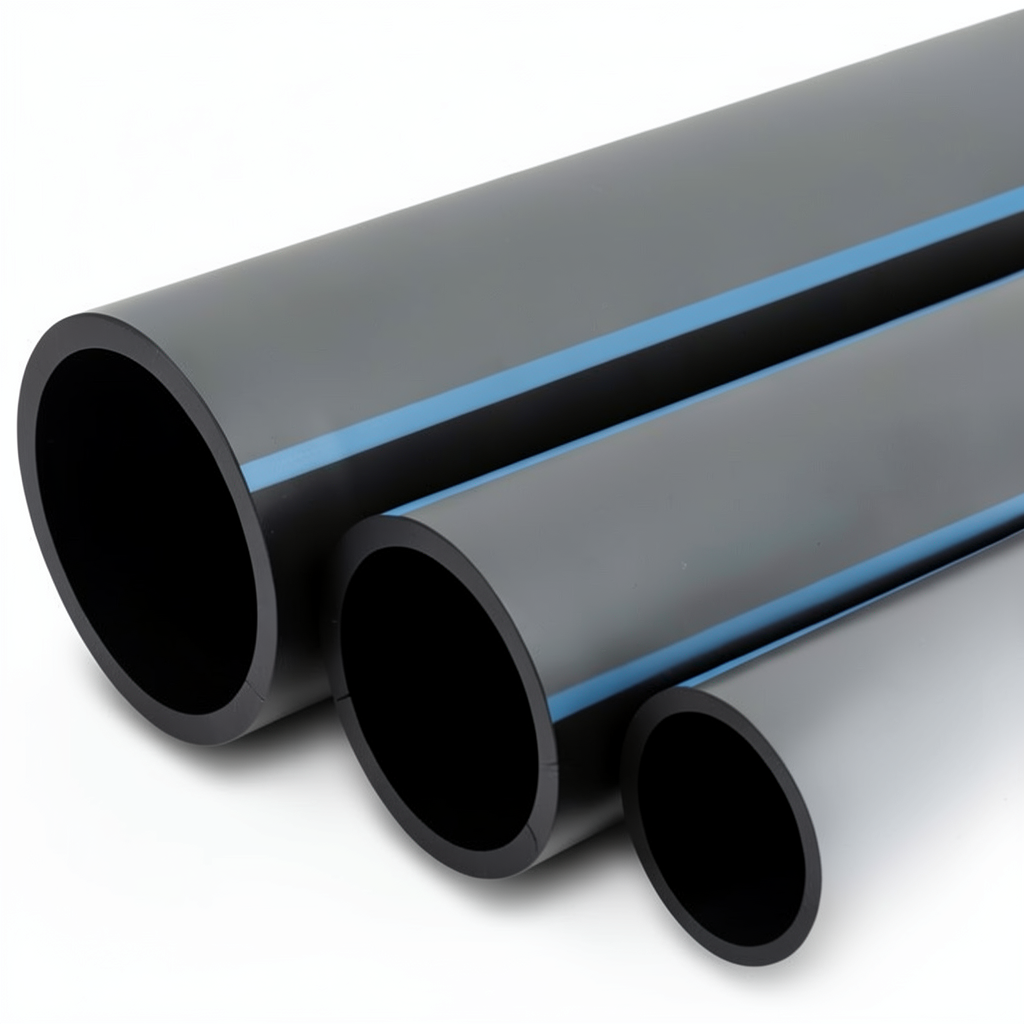 أنابيب HDPE الوطني لشبكات المياه ضغط 8 بار قطر خارجي 355 مم سمك 10.9 مم لون اسود