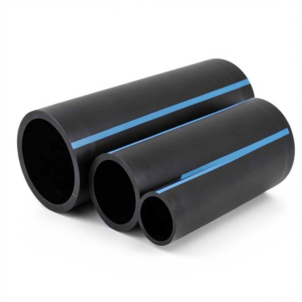 أنابيب HDPE الوطني ضغط 8 بار قطر خارجي 400 مم سمك 12.3 مم لون أسود