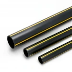 أنابيب بلاستيك HDPE ضغط  4.8 بار [PE 80] قطر خارجي 180 مم سماكة 10.3 مم لون اسود مع خط اصفر | مصنع المنى