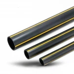 مواسير HDPE ضغط  4.8 بار [PE 80] قطر خارجي 200 مم سمك 11.4 مم لون اسود مع خط اصفر | مصنع المنى