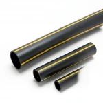 أنابيب HDPE ضغط  4.8 بار [PE 80] قطر خارجي 280 مم سمك 15.9 مم لون اسود مع خط اصفر | مصنع المنى