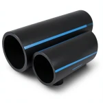 أنابيب HDPE الوطني لشبكات المياه ضغط 10 بار قطر خارجي 110 مم سمك 4.2 مم لون أسود