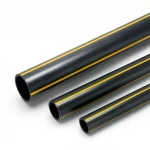 مواسير بلاستيك HDPE ضغط  4.8 بار [PE 80] قطر خارجي 560 مم سماكة 31.9 مم لون اسود مع خط اصفر | مصنع المنى