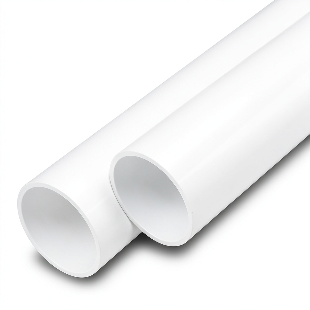 أنابيب UPVC ضغط اسمي 21.7 بار مقاس 1/2 1 إنش سمك 3.6 مم لون أبيض
