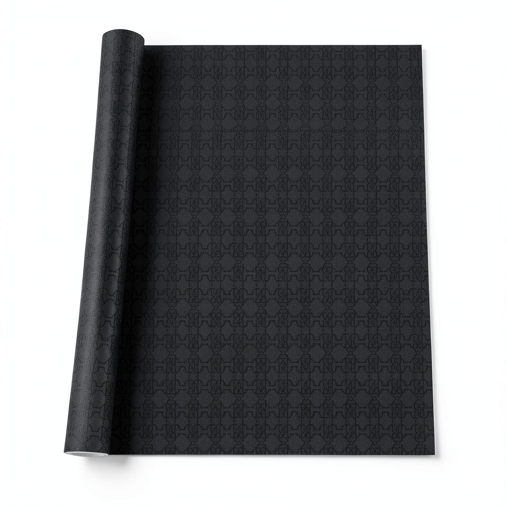 Italian Wallpaper Patterned Design Black Color, Size 10mx0.70m, Model rc17114