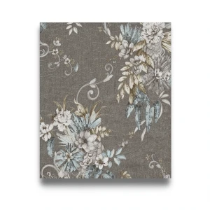 Italian Wallpaper Floral Design 10m x 1.06m, Dark Beige