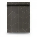 Italian geometric wall Covering, size 10 m x 1.06 m, dark beige color, model 83645 