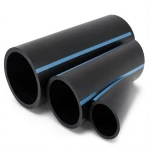 أنابيب HDPE الوطني ضغط 10 بار قطر خارجي 225 مم سمك 8.6 مم لون أسود