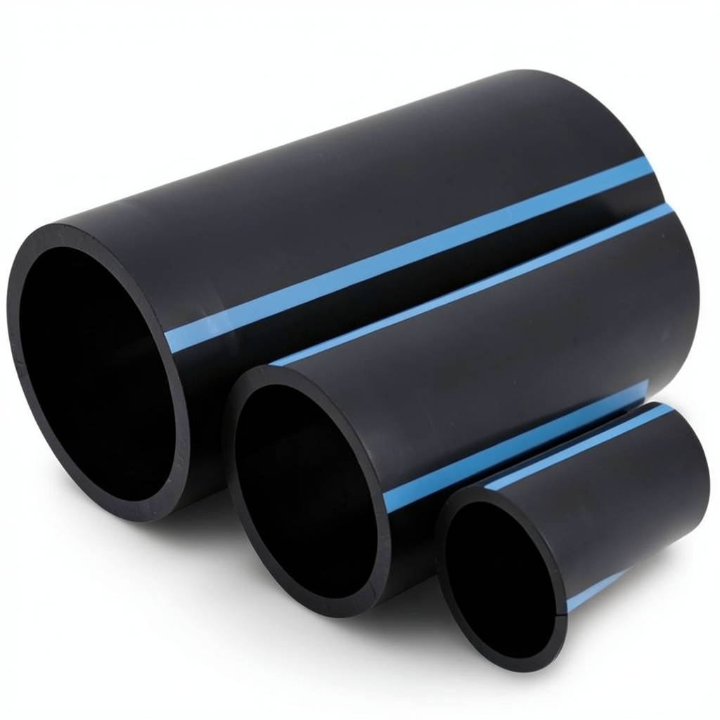 أنابيب HDPE الوطني لشبكات المياه ضغط 10 بار قطر خارجي 355 مم سمك 13.6 مم لون اسود