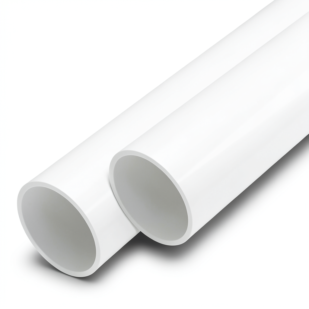 أنابيب UPVC ضغط اسمي 21.7 بار مقاس 4 إنش سمك 8.5 مم لون أبيض