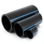 أنابيب HDPE الوطني ضغط 10 بار قطر خارجي 400 مم سمك 15.3 مم لون أسود