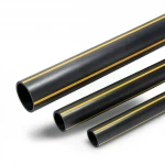 أنابيب بلاستيك HDPE ضغط  8 بار [PE 80] قطر خارجي 630 مم سماكة 57.3 مم لون اسود مع خط اصفر | شركة المنى
