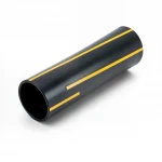 أنابيب HDPE ضغط  4.8 بار [PE 80] قطر خارجي 400 مم سمك 22.8 مم لون اسود مع خط اصفر | مصنع المنى