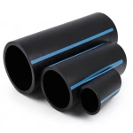 أنابيب HDPE الوطني 125 مم قطر خارجي، سمك 6 مم، ضغط 12.5 بار، لون أسود