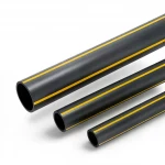 مواسير HDPE ضغط  8 بار [PE 80] قطر خارجي 280 مم سمك 25.4 مم لون اسود مع خط اصفر | مصنع المنى