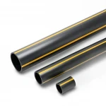 أنابيب بلاستيك HDPE ضغط  4.8 بار [PE 80] قطر خارجي 630 مم سماكة 35.8 مم لون اسود مع خط اصفر | مصنع المنى