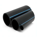 أنابيب HDPE الوطني لشبكات المياه ضغط 10 بار قطر خارجي 250 مم سمك 9.6 مم لون أسود