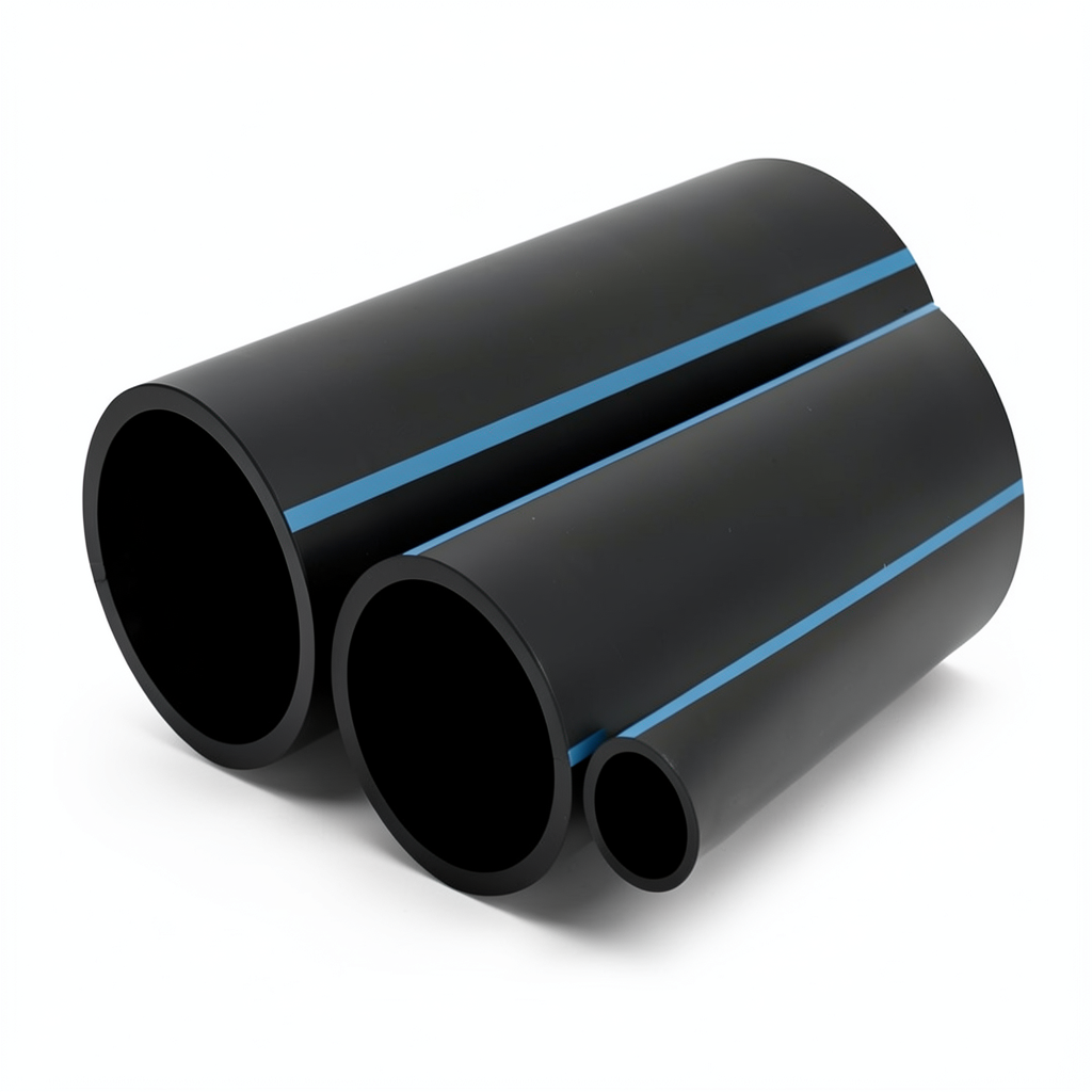 أنابيب HDPE الوطني لشبكات المياه ضغط 10 بار قطر خارجي 250 مم سمك 9.6 مم لون أسود