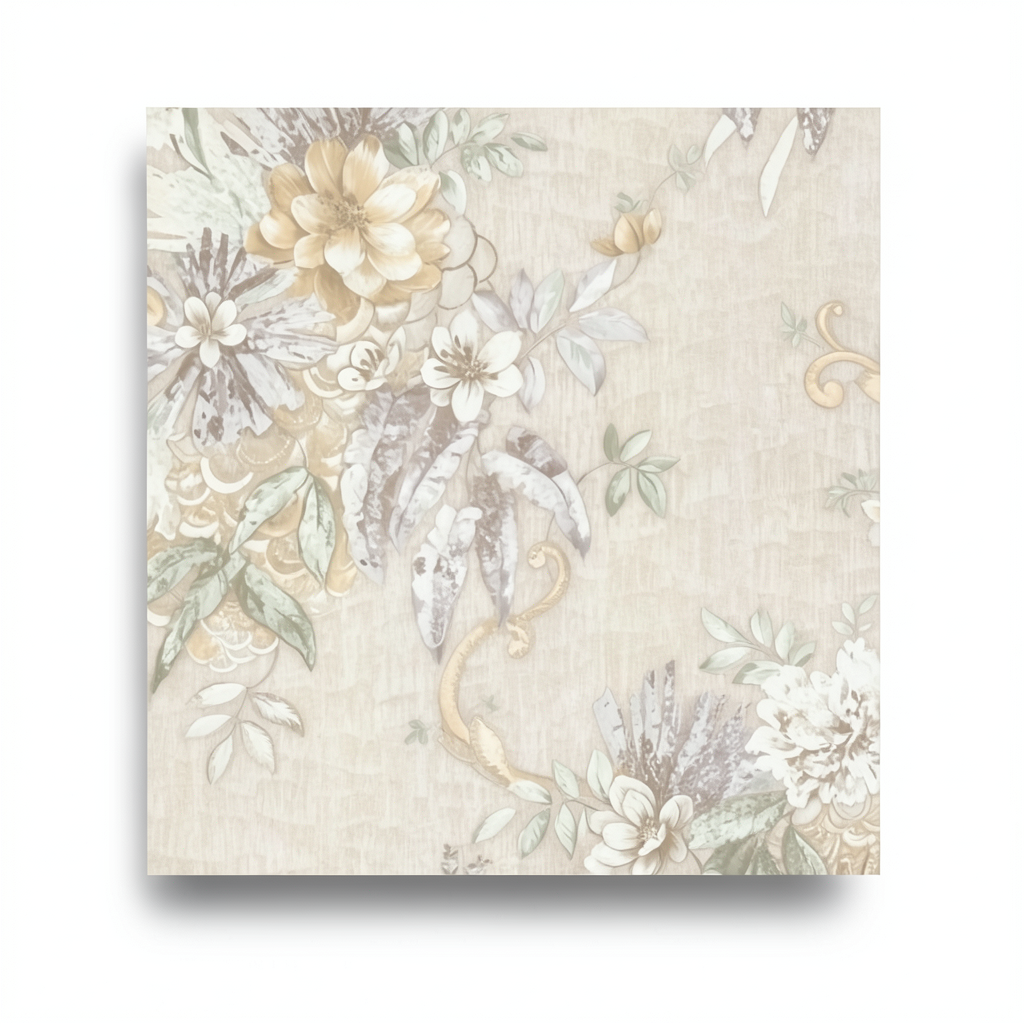 Wall Decoration Floral Design 10 m x 1.06 m Beige, Model 82864