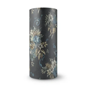 Italian Wallpaper Floral Design 10m x 1.06m, Dark Gray