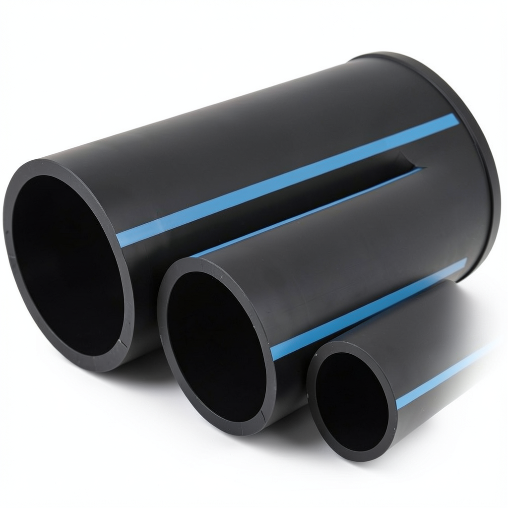 NPF HDPE Pipes for Water Networks Pressure 8 Bar Outside Diameter 75 mm Thickness 2.9 mm Black