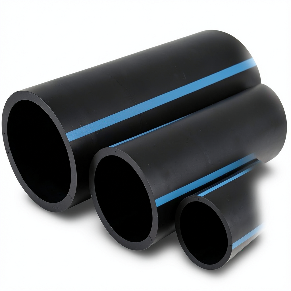 NPF HDPE Pipes Pressure 12.5 Bar Diameter 160 mm Thickness 7.7 mm Black