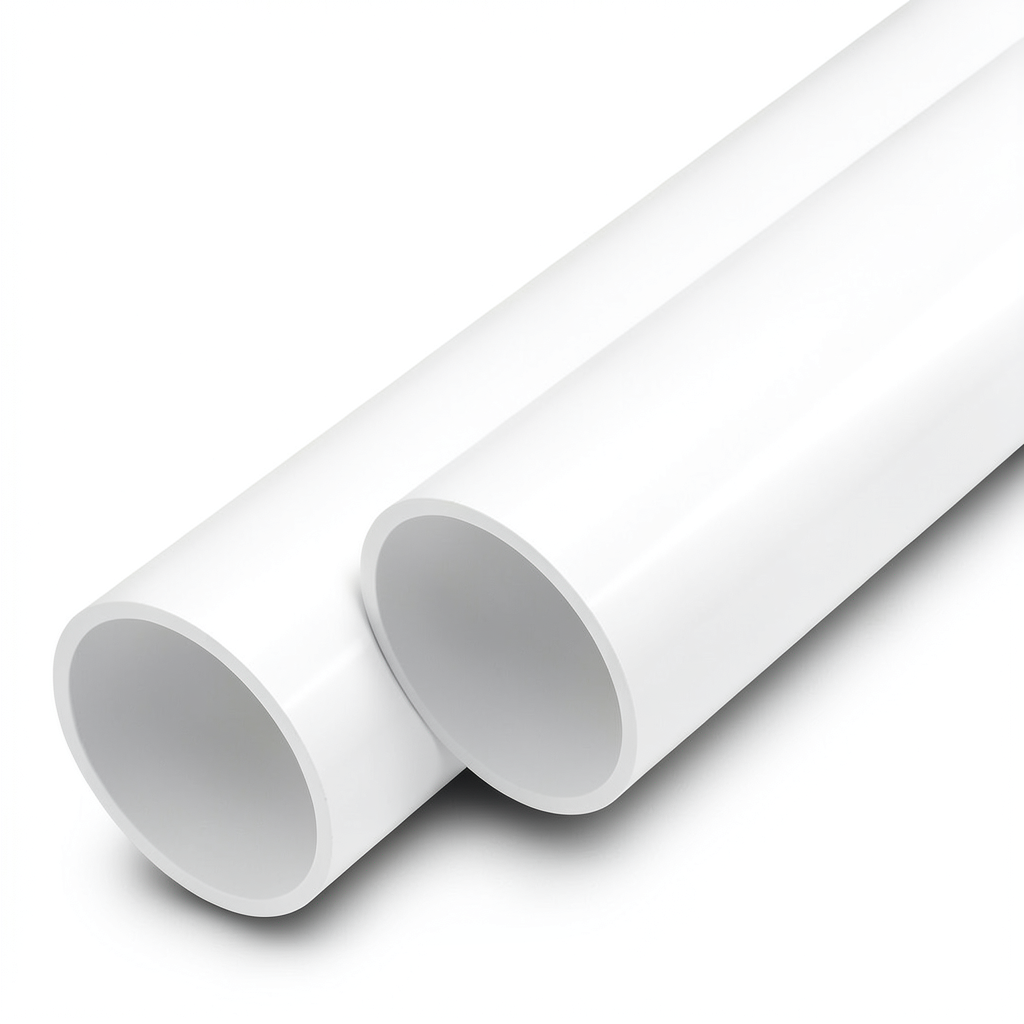 أنابيب UPVC ضغط اسمي 12 بار مقاس 1/2 1 إنش سمك 2.5 مم لون أبيض