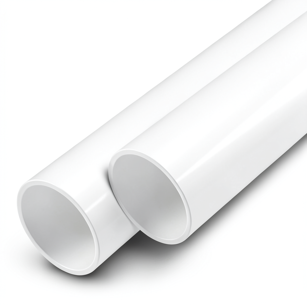 UPVC Pipes Nominal Pressure 12 Bar 1 1/2 Inch Diameter 2.5 mm Thickness White