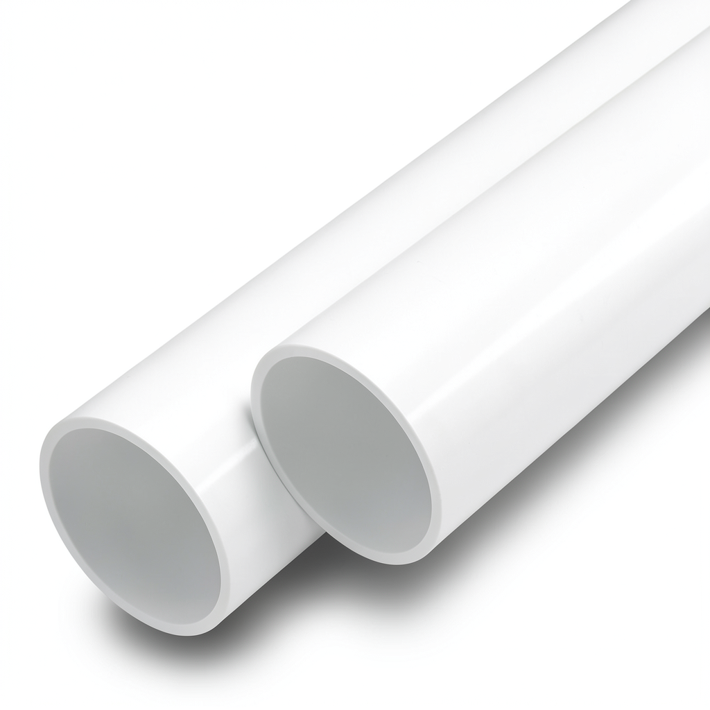 مواسير UPVC ضغط اسمي 15 بار مقاس 1/2 إنش سمك 1.7 مم لون أبيض