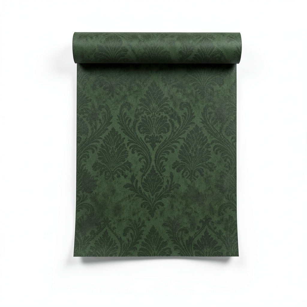 Italian Wallpaper Patterned Design Dark Green, Size 10mx0.70m, Model rc17081