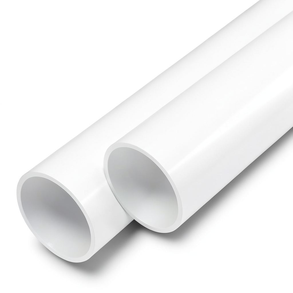 مواسير UPVC ضغط اسمي 15 بار مقاس 1/2 إنش سمك 1.7 مم لون أبيض