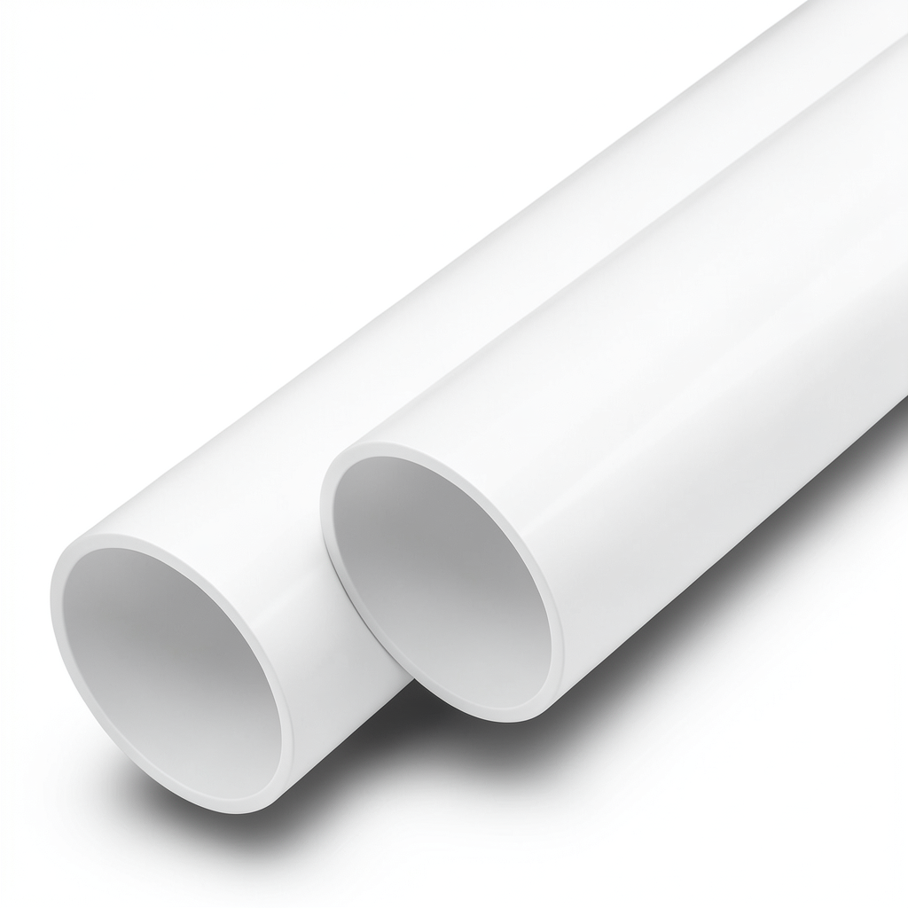 مواسير UPVC ضغط اسمي 15 بار مقاس 1/2 1 إنش سمك 3.1 مم لون أبيض