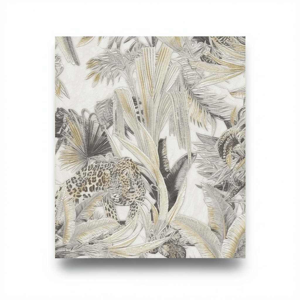 Italian Wallpaper Tropical Design Beige Color, Size 10mx0.70m, Model rc18001