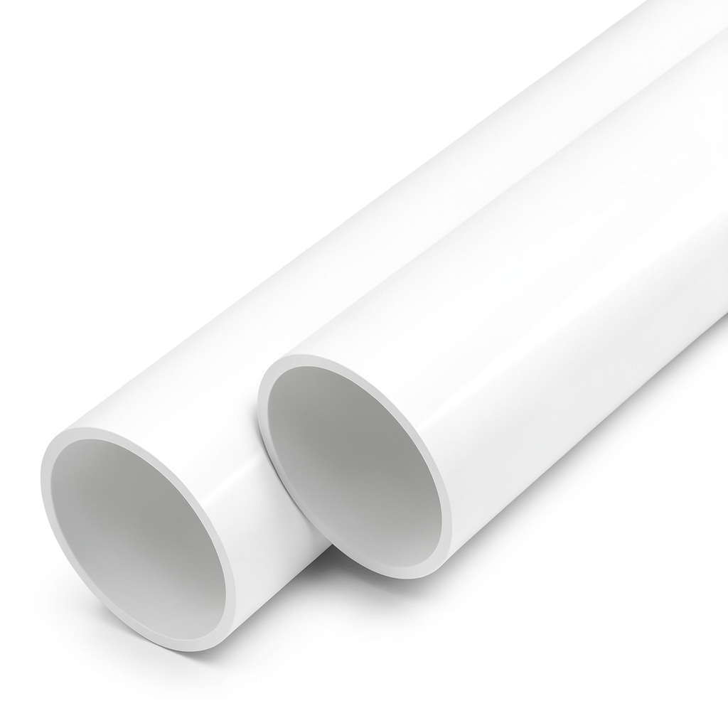 أنابيب UPVC ضغط اسمي 9 بار مقاس 6 إنش سمك 6.6 مم لون أبيض