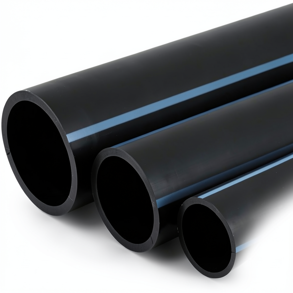 NPF HDPE Pipes 12.5 Bar Pressure 250 mm Diameter 11.9 mm Thickness Black