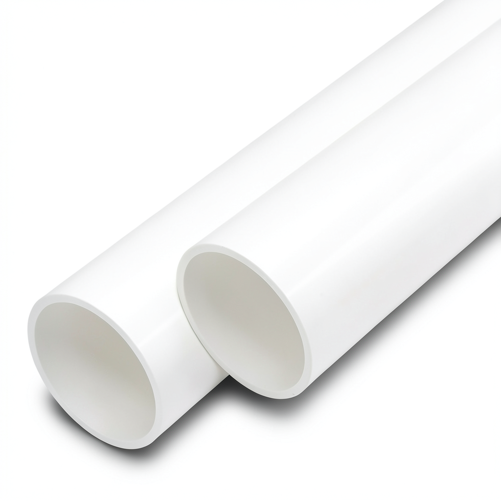 أنابيب UPVC ضغط اسمي 12 بار مقاس 1/2 1 إنش سمك 2.5 مم لون أبيض